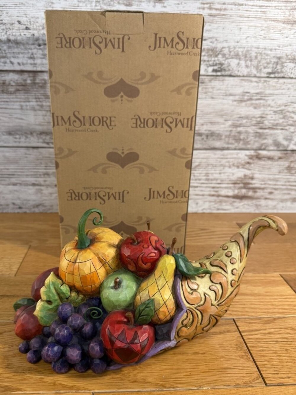 Jim Shore Cornucopia Horn of Plenty Figurine 2007 Fall Harvest Collectible
